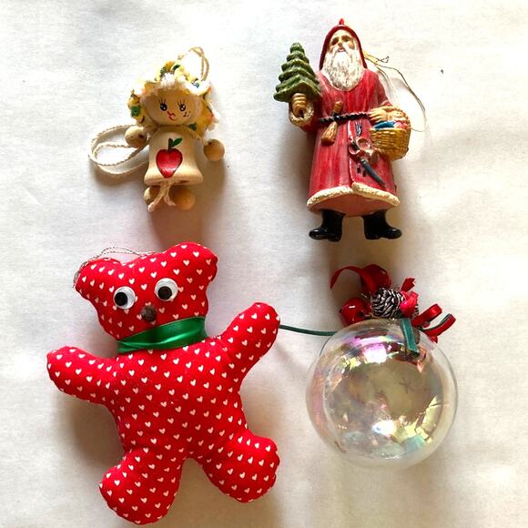 25 Assorted Ornaments Festive Holiday Ornament Set - Red, White, Green Used - Picture 6 of 7